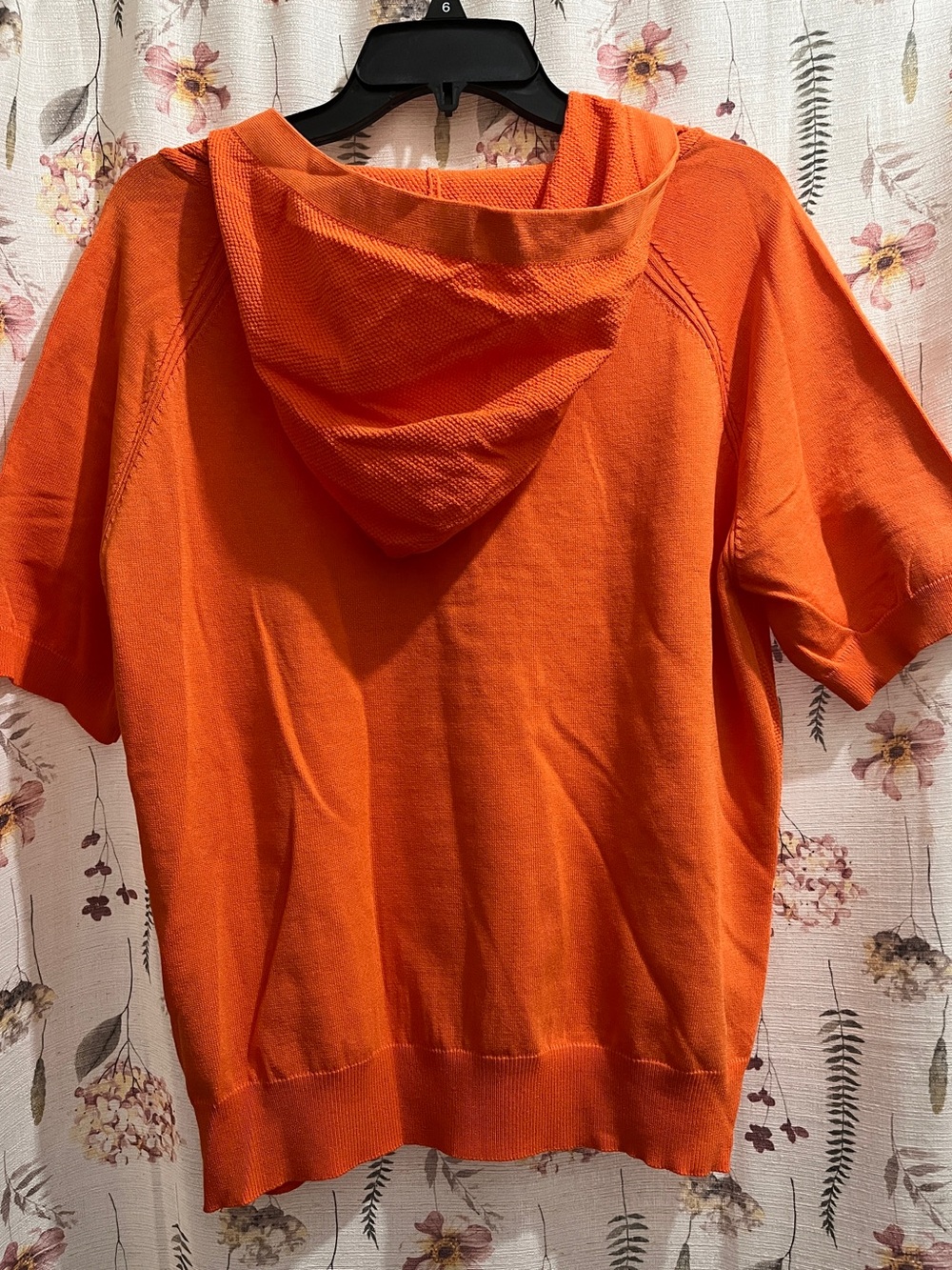 Short-Sleeve Hooded Sweatshirt in Vibrant Orange
